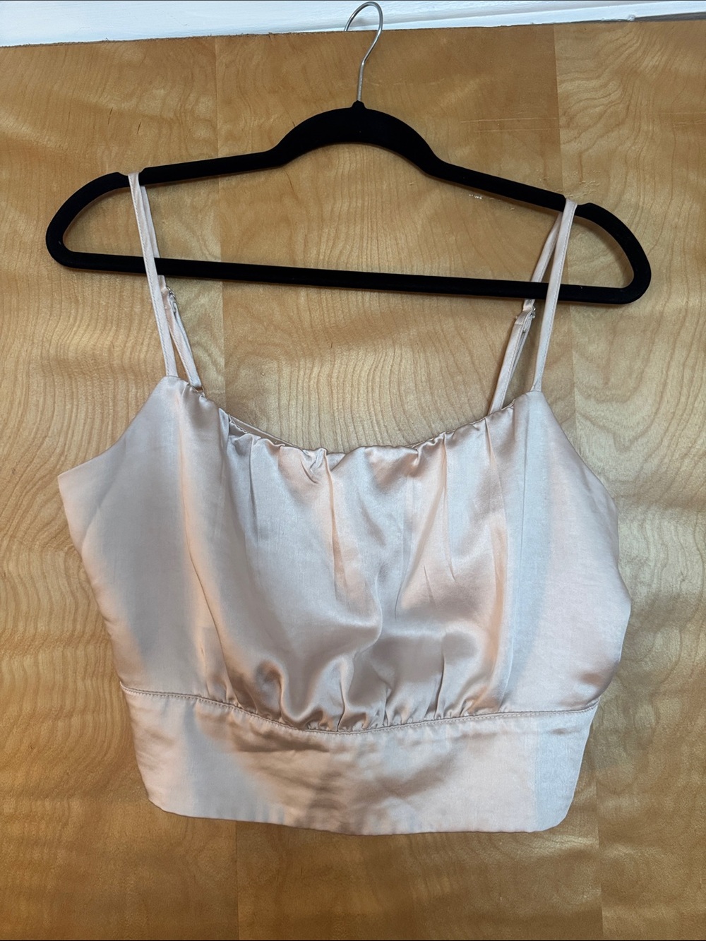 Lulu's Champagne Satin Crop Top